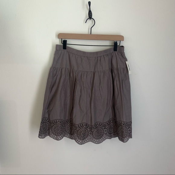 NWT OLD NAVY Gray Tan Embroidered Skirt Small - Picture 3 of 12